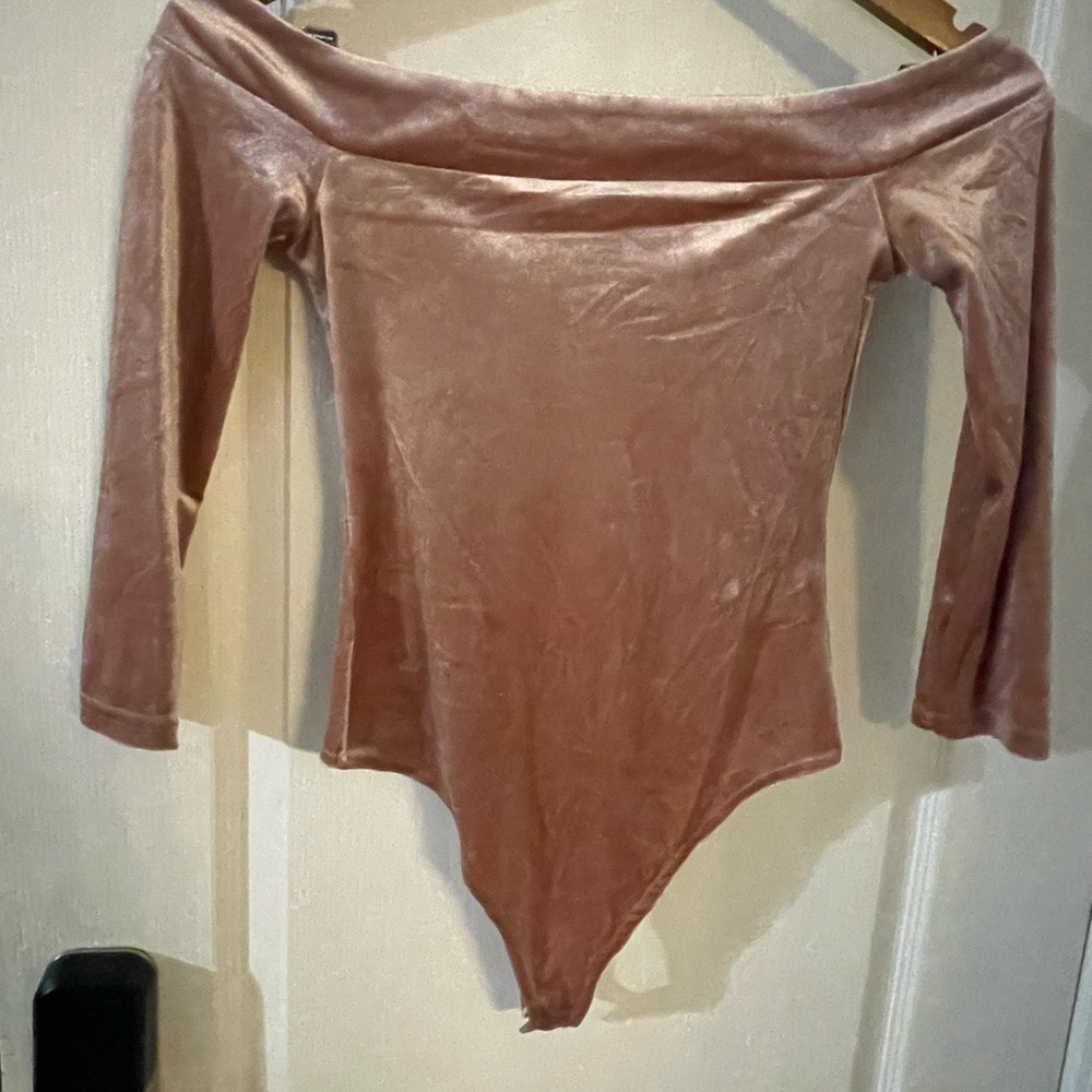 GBG Los Angeles Blush Velvet Bodysuit
